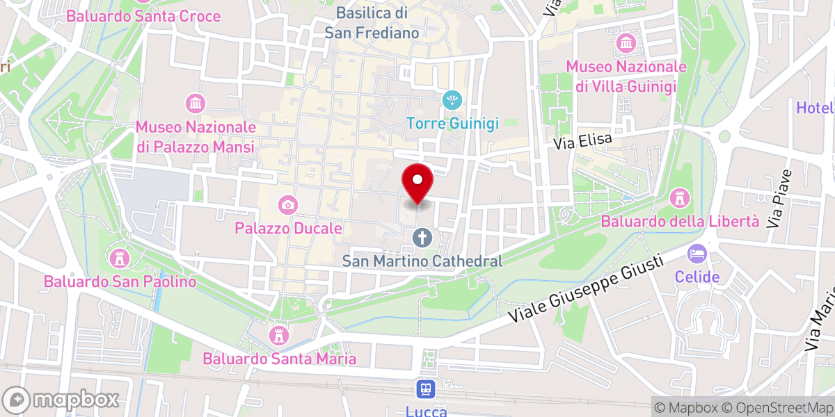 Map showing location of Cappella del Volto Santo
