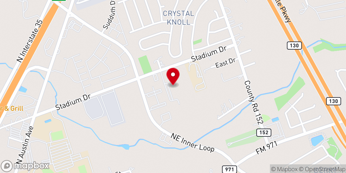 Map showing location of Hill Country Bible Church Georgetown