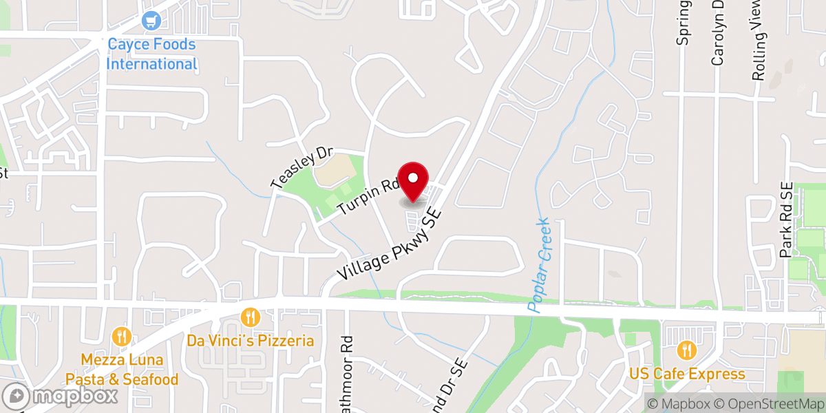 Map showing location of Greater Zion Hill Baptist Church