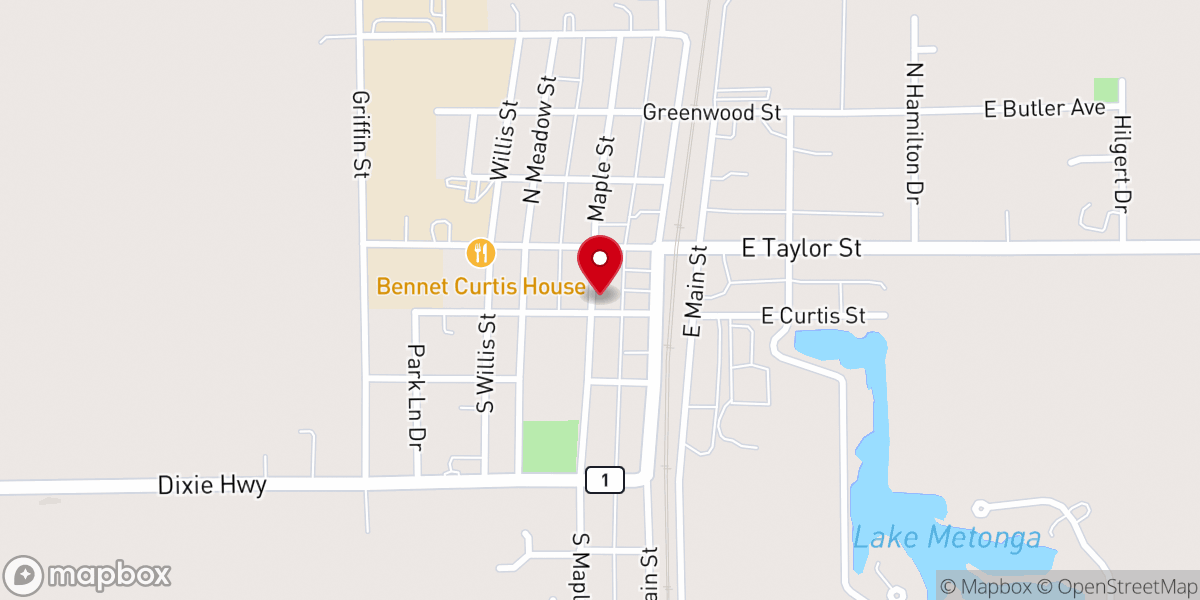 Map showing location of First United Methodist Church