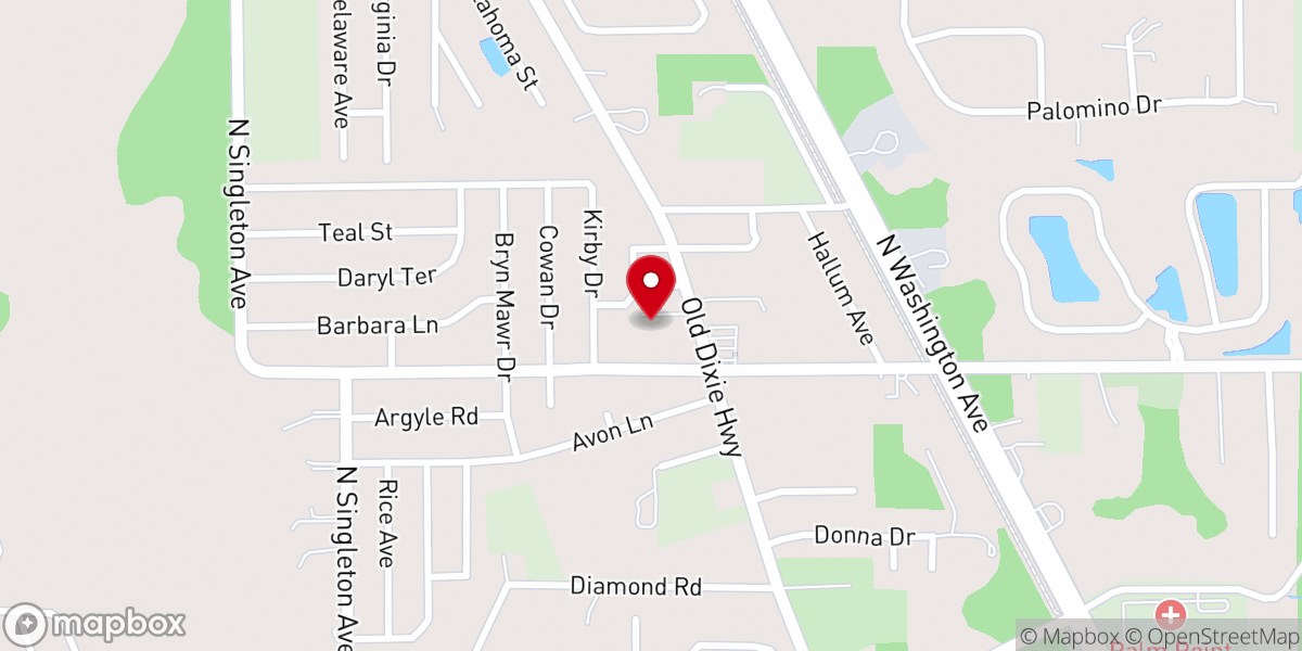 Map showing location of New Fellowship Baptist Church