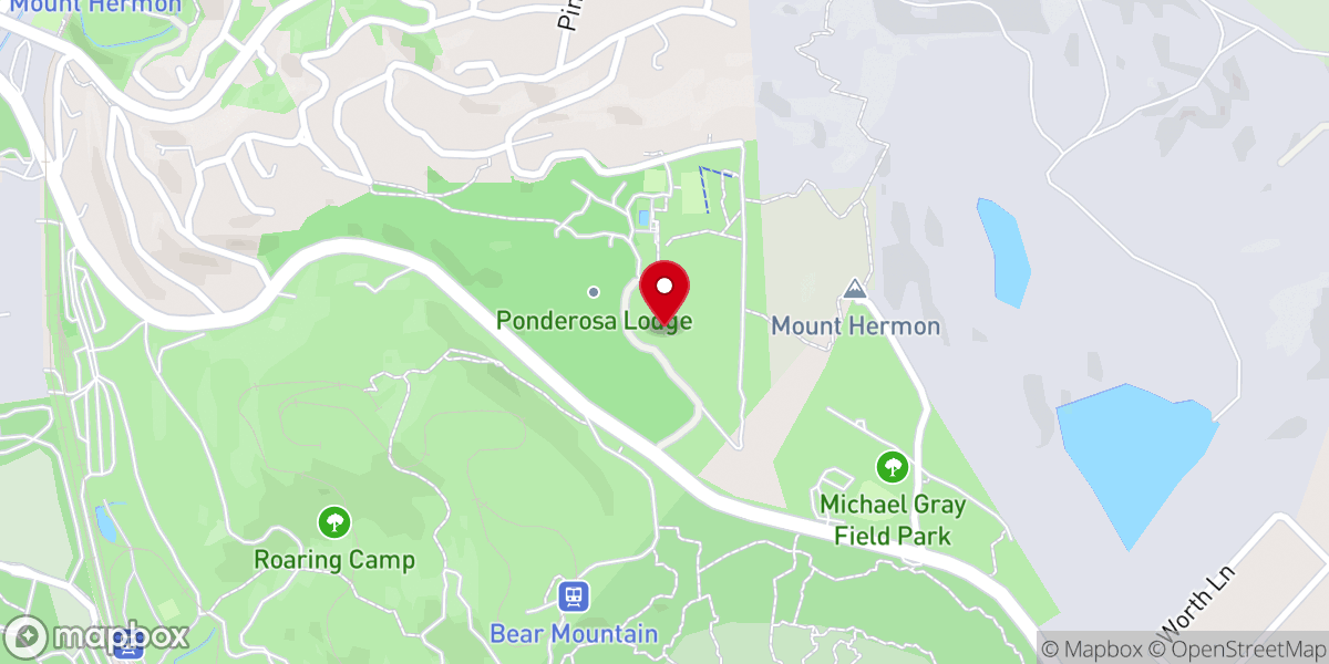 Map showing location of Mount Hermon Ponderosa Lodge- visitor parking