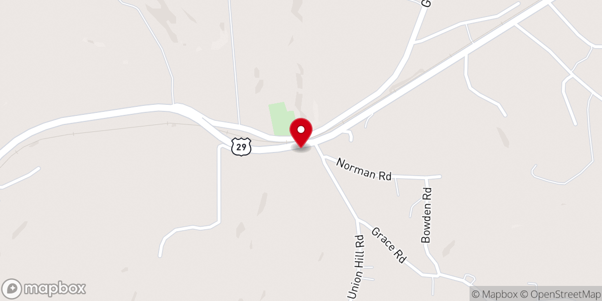 Map showing location of Union Hill Methodist Church