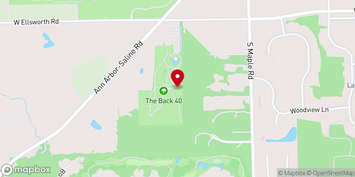 Map showing location of First Unitarian Universalist Congregation of Ann Arbor Outdoor Chapel