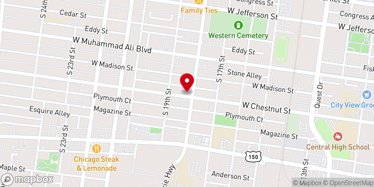 Map showing location of Asbury Chapel AME Church
