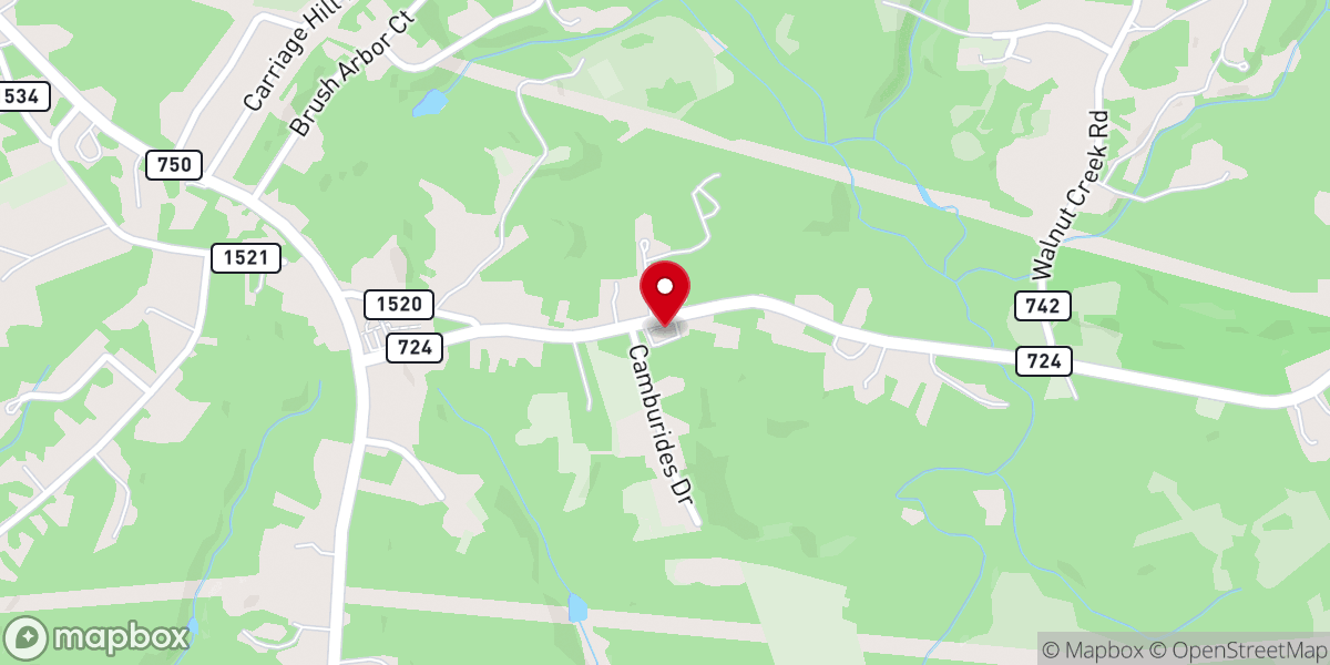 Map showing location of Mill Creek Church