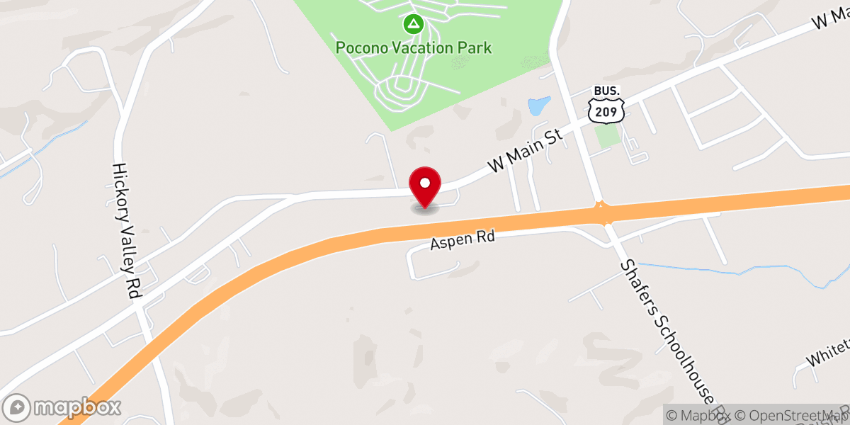 Map showing location of Pocono Reformed Bible Church