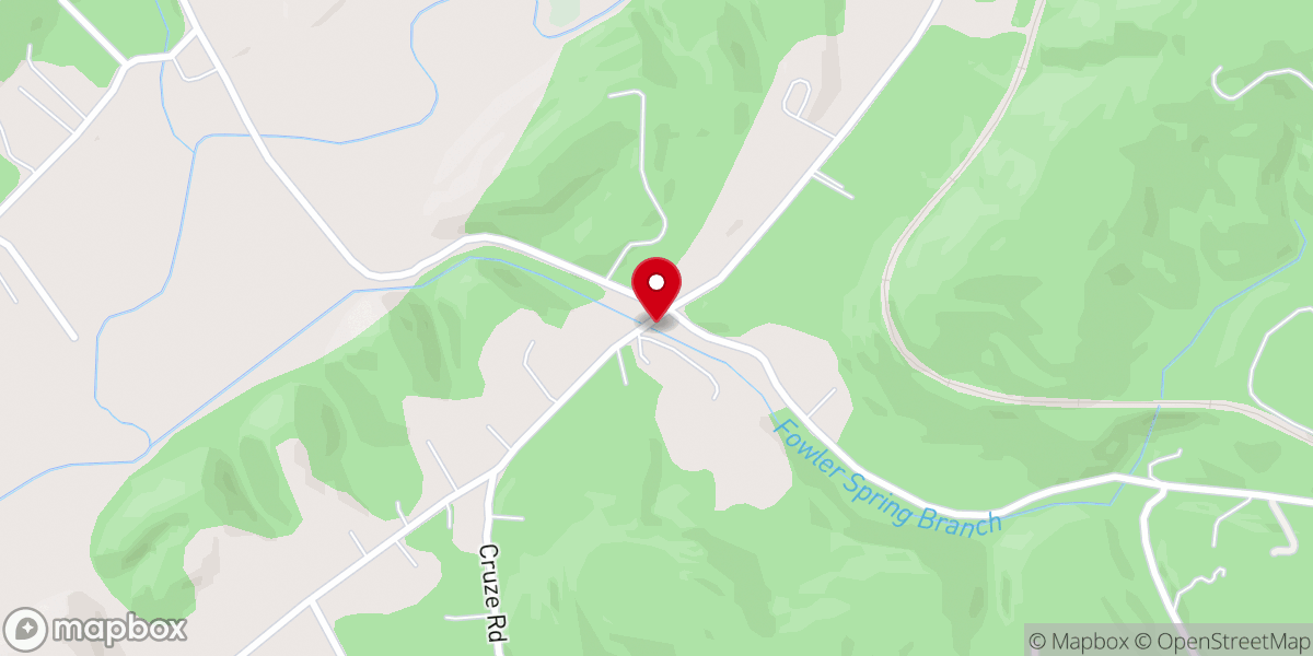 Map showing location of Brushy Valley Church