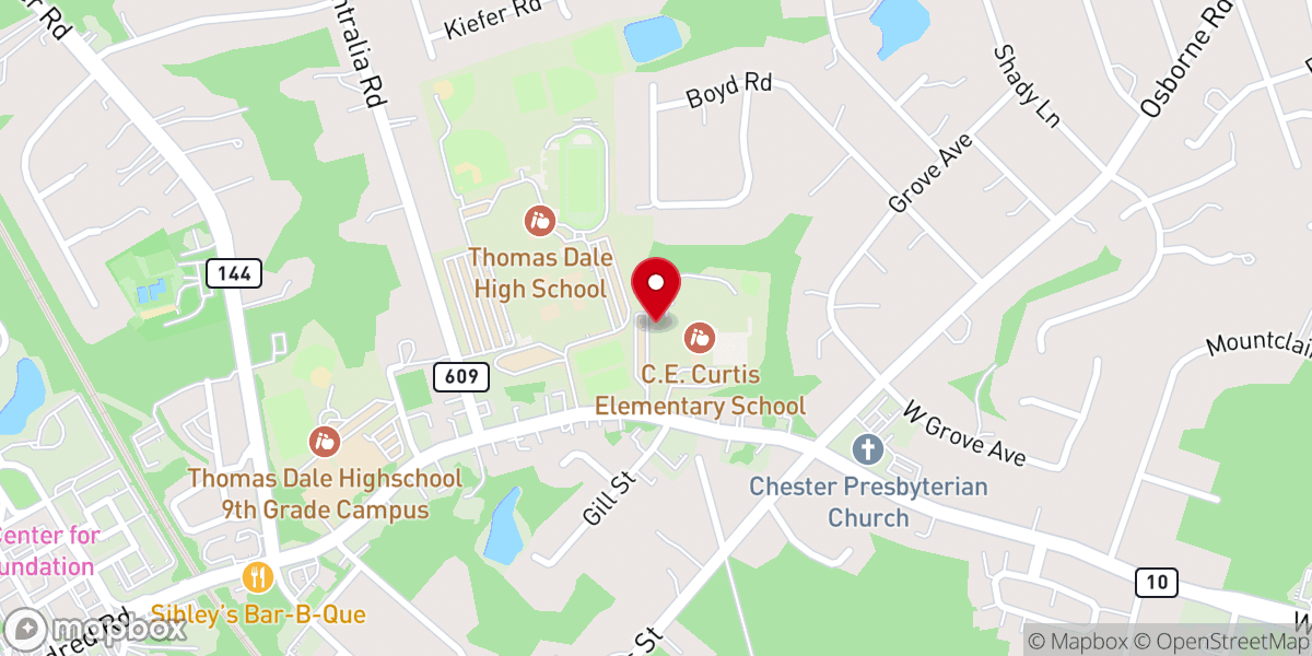 Map showing location of New Creation Presbyterian Church