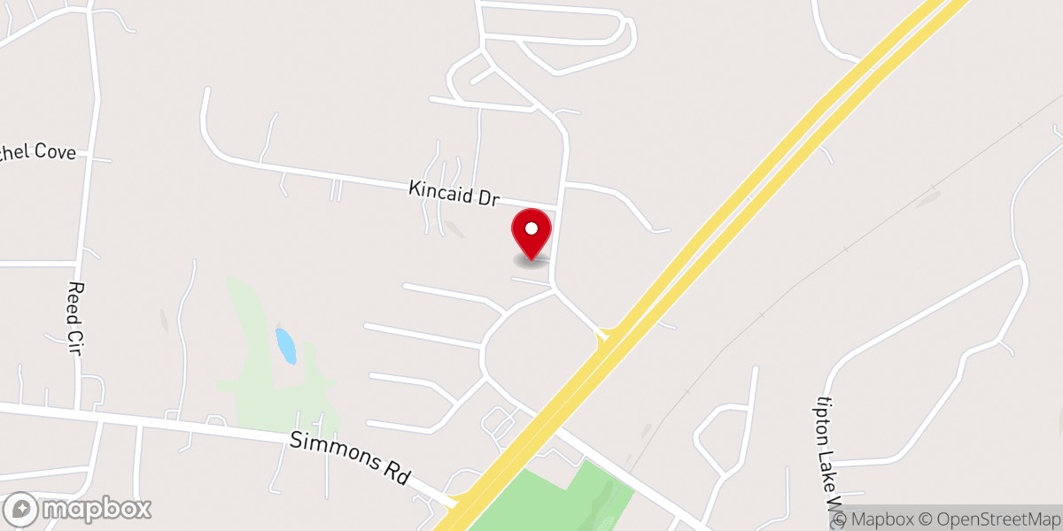 Map showing location of Crosspointe Baptist Church