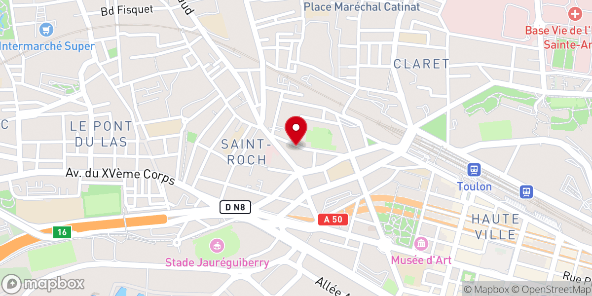 Map showing location of Secours Catholique - Délégation du Var