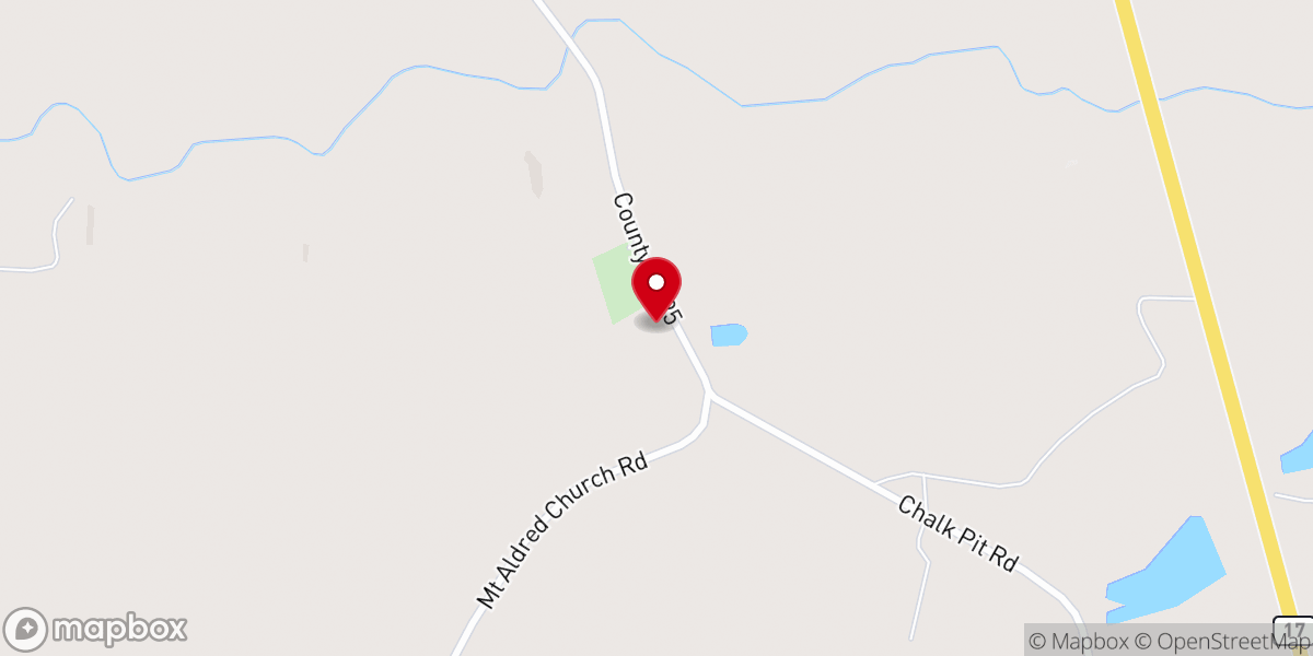Map showing location of Mt. Aldred CME Church