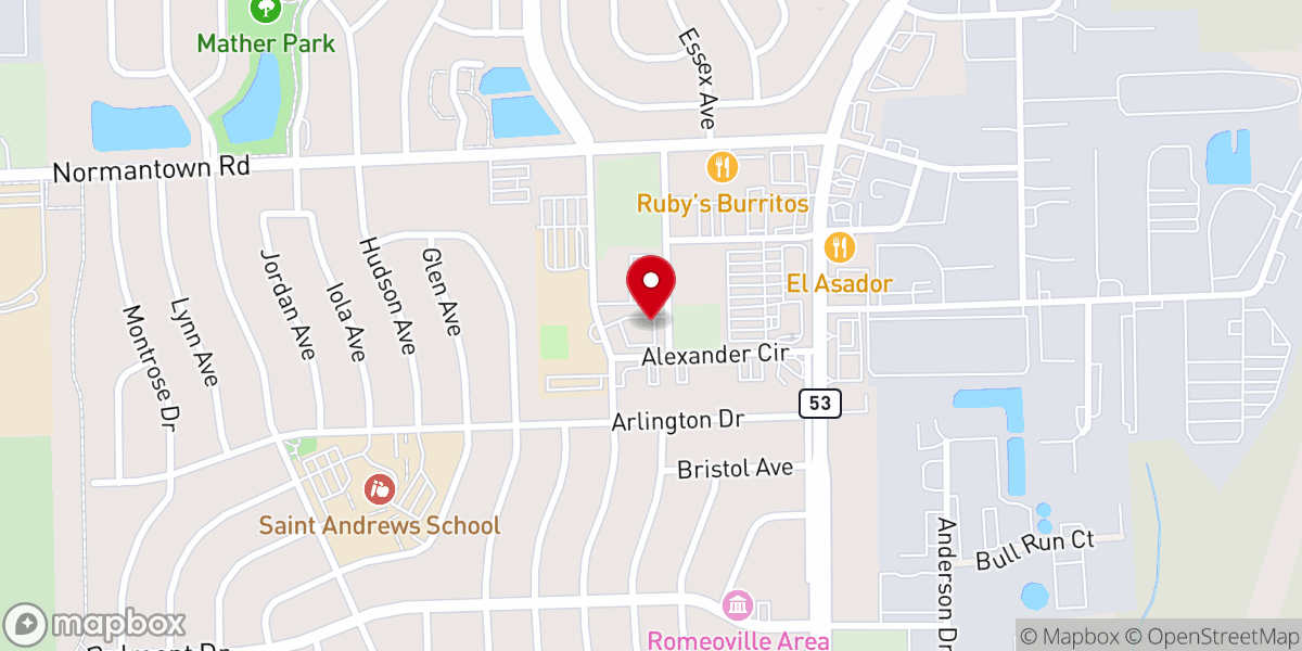 Map showing location of Anderson Memorial Chapel