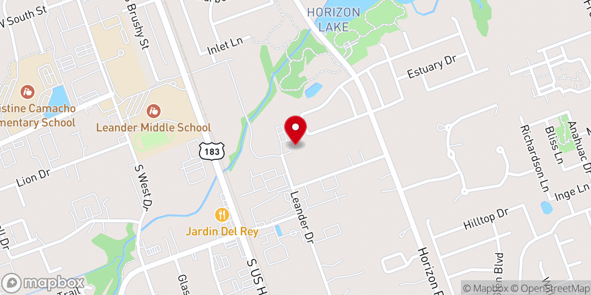 Map showing location of Austin (Leander) Christadelphian Church