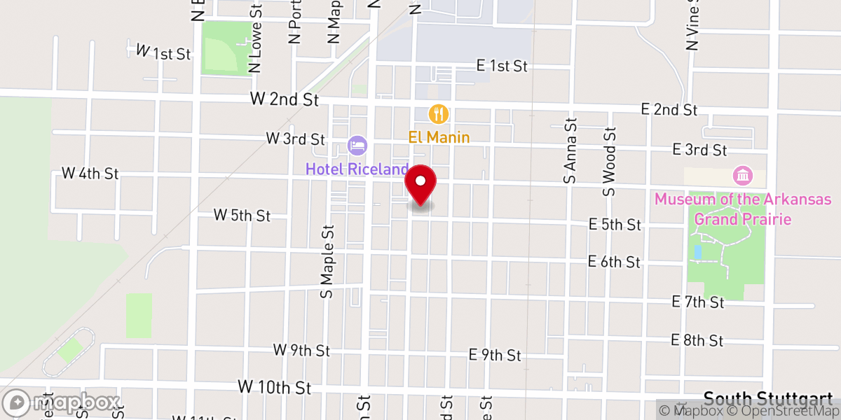Map showing location of St John's Lutheran Church
