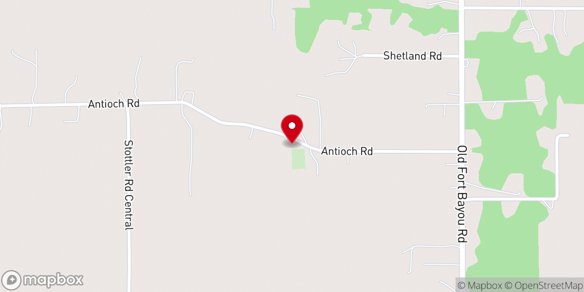 Map showing location of Antioch Baptist Church