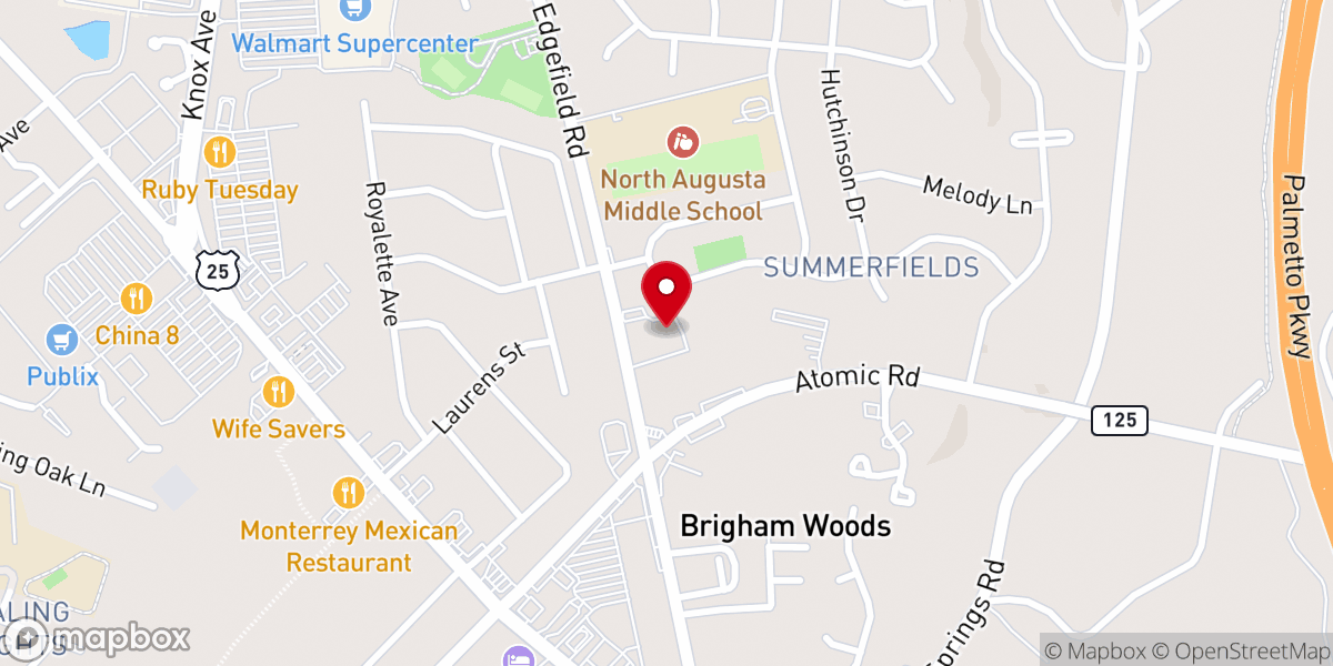 Map showing location of Immanuel Baptist Church