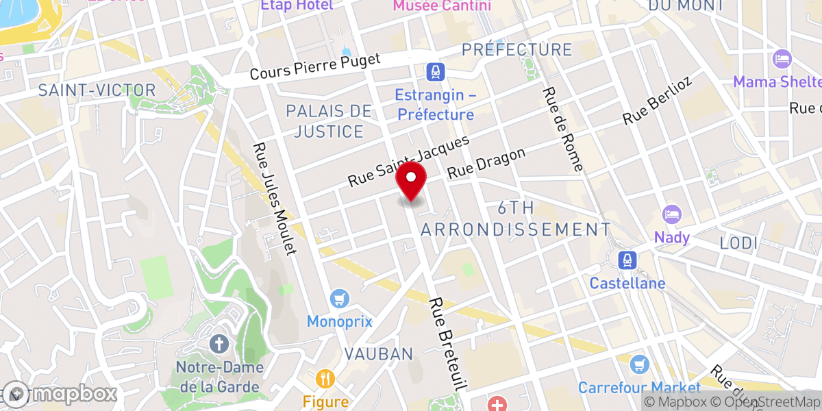 Map showing location of Consistoire Israëlite de Marseille