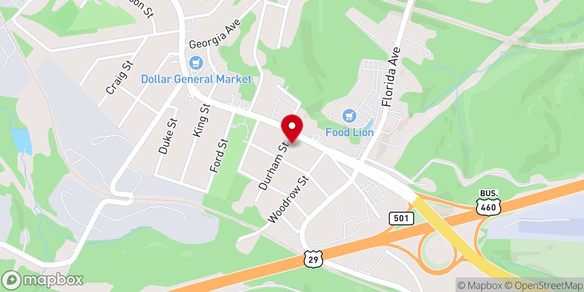 Map showing location of Campbell Avenue Baptist Church