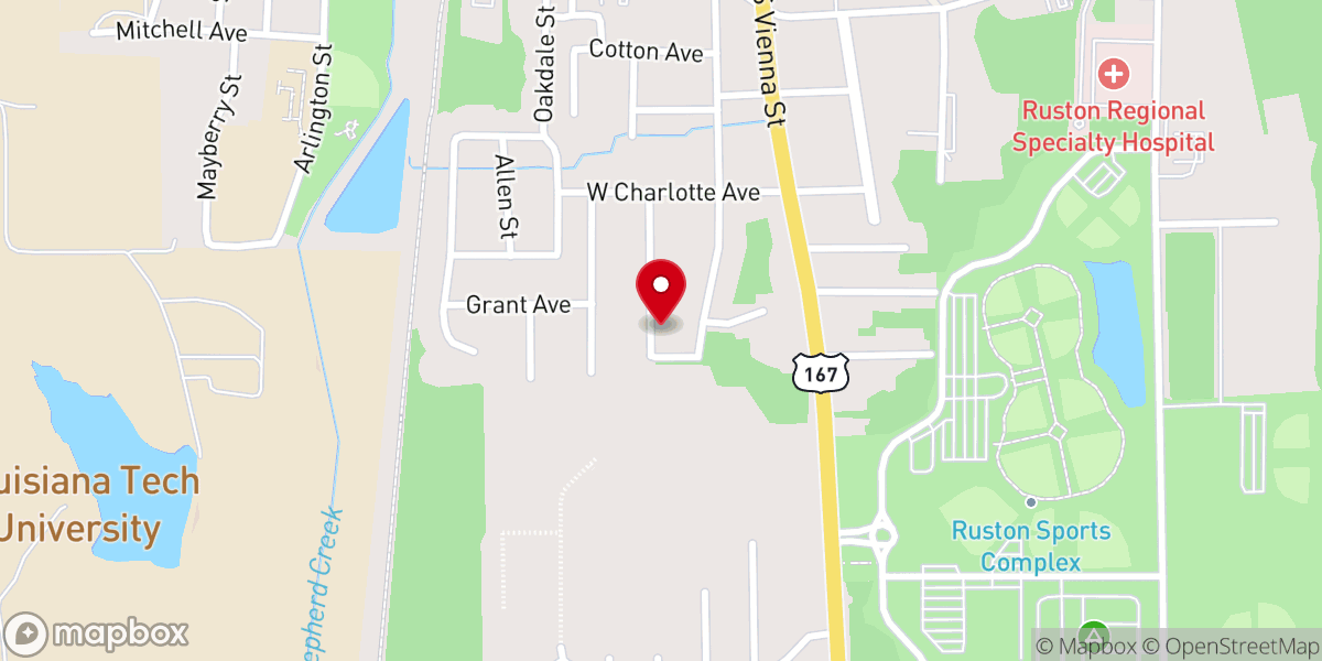 Map showing location of Love Chapel Baptist Church