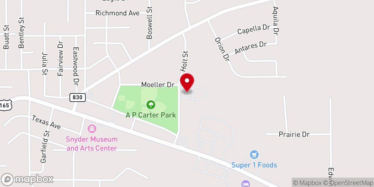 Map showing location of North Church Bastrop