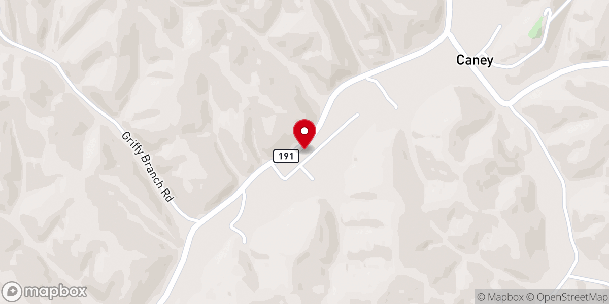 Map showing location of Rockcastle Baptist Church