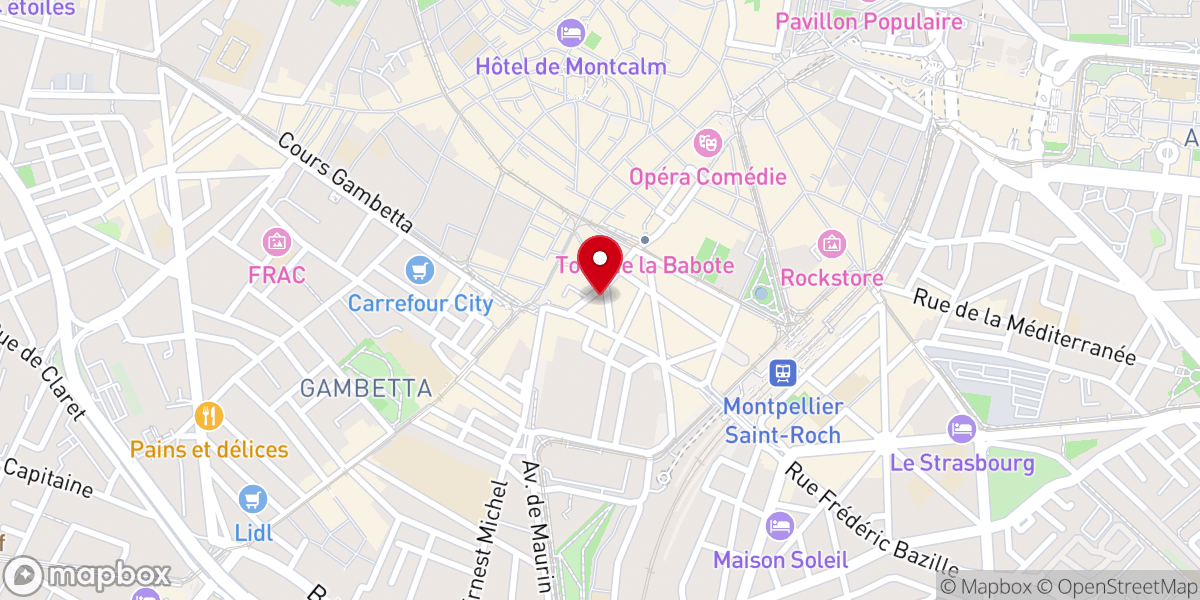 Map showing location of Librairie Chrétienne CLC Montpellier