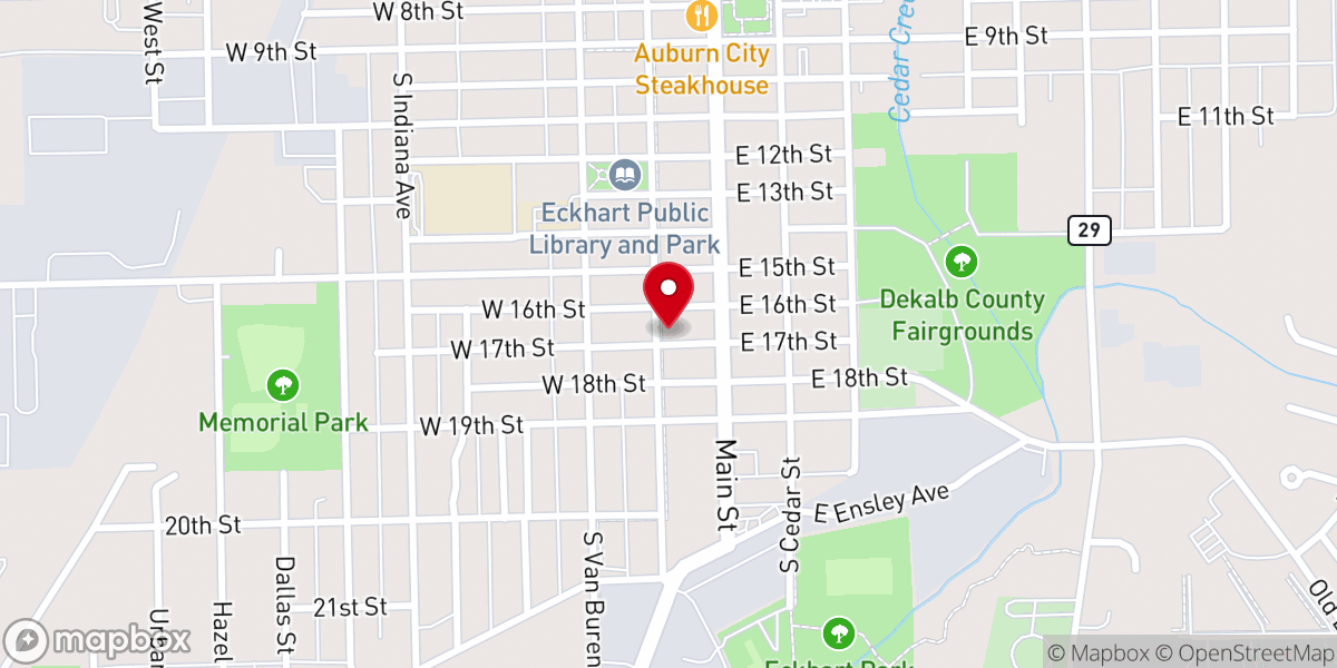 Map showing location of Auburn United Pentecostal Church