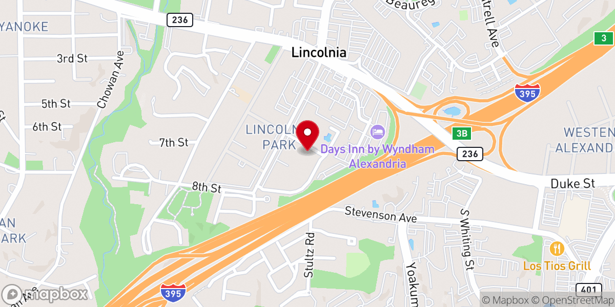 Map showing location of Alexandria Foursquare Church