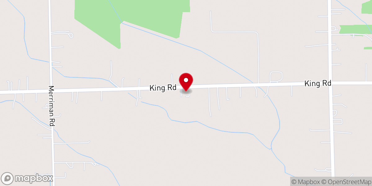 Map showing location of Hope Baptist Church