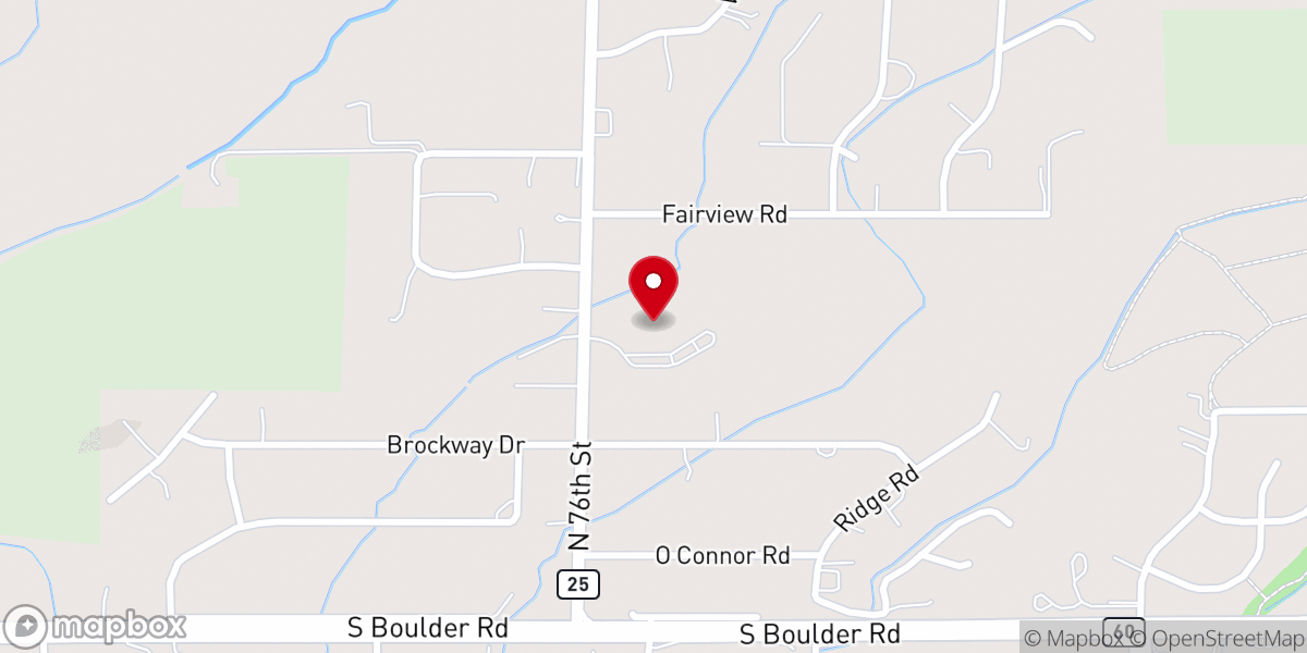 Map showing location of Boulder Valley Church of Christ