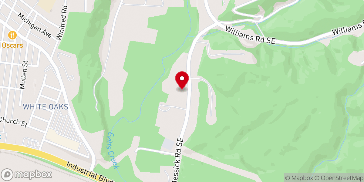 Map showing location of Highland Baptist Church