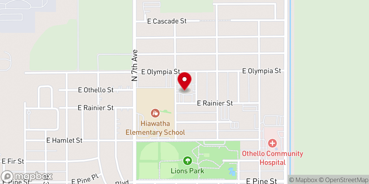 Map showing location of Othello Christian Church (Disciples of Christ)