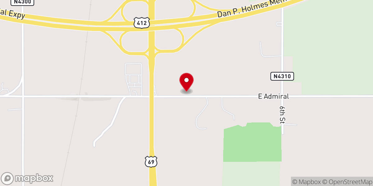 Map showing location of Tabernacle of Praise/United Pentecostal Church Inc.