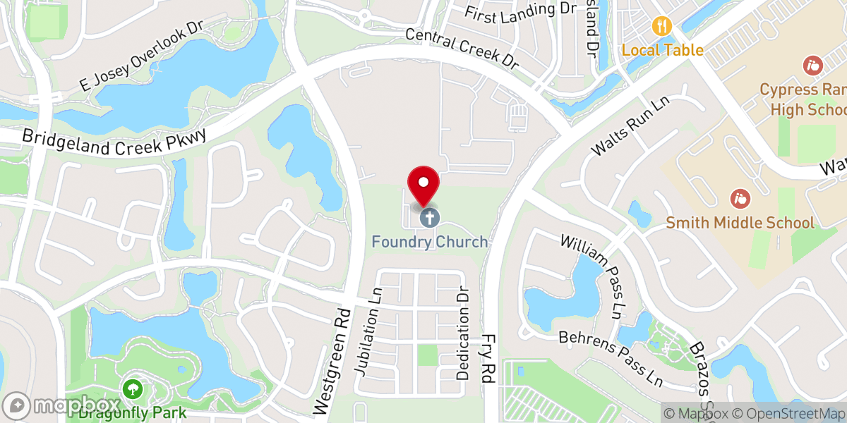 Map showing location of BU at Foundry
