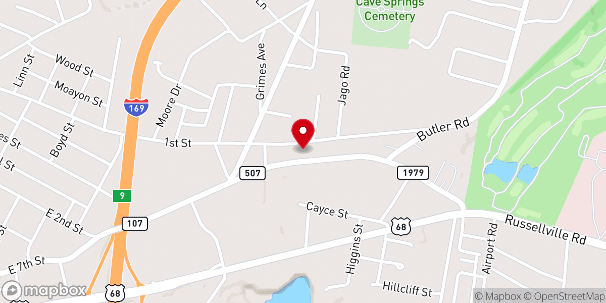 Map showing location of Faith Chapel General Baptist Church