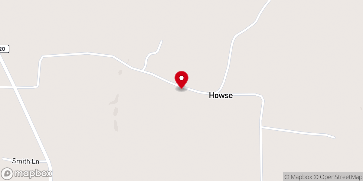 Map showing location of Howse Baptist Church