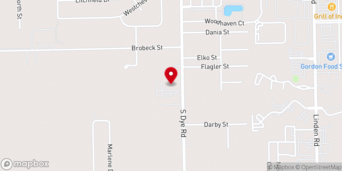 Map showing location of West Flint Church of the Nazarene