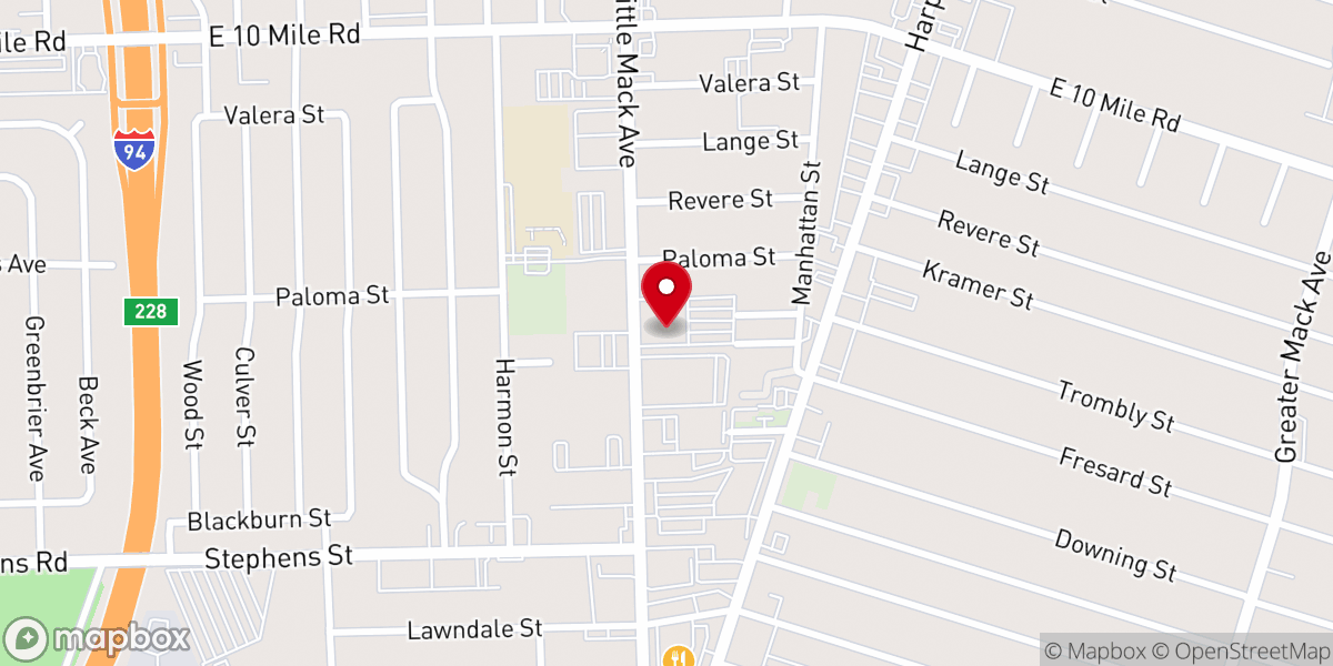 Map showing location of Bethel Baptist Church