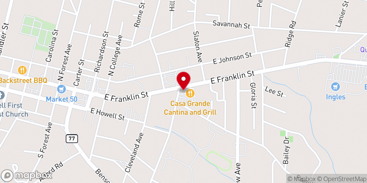 Map showing location of Guthrie's Of Hartwell