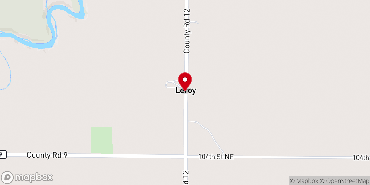 Map showing location of Leroy Parish Hall
