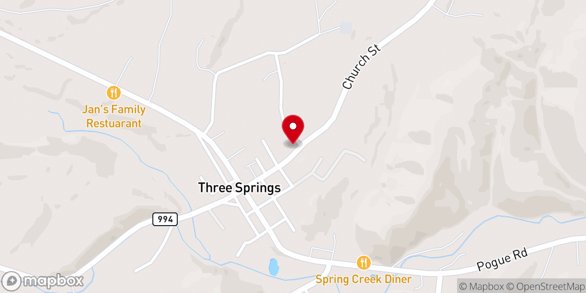 Map showing location of Community State Bank