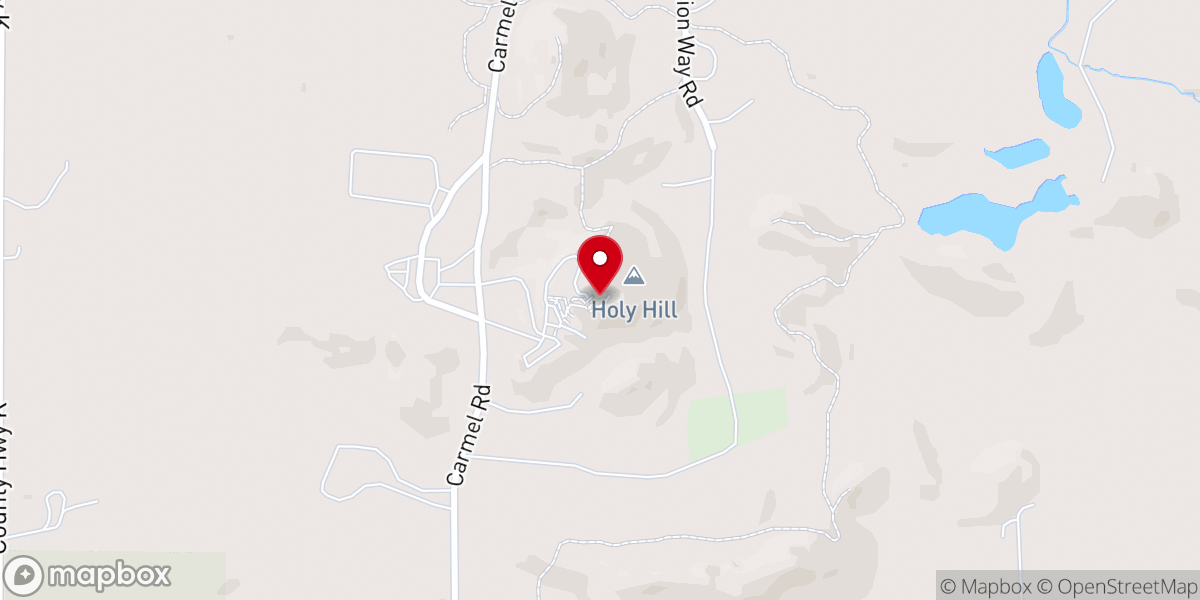 Map showing location of Holy Hill Scenic Tower