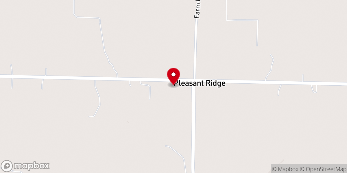 Map showing location of Pleasant Ridge Baptist Church