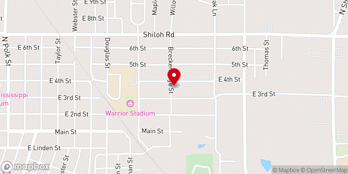 Map showing location of New Covenant Baptist Church