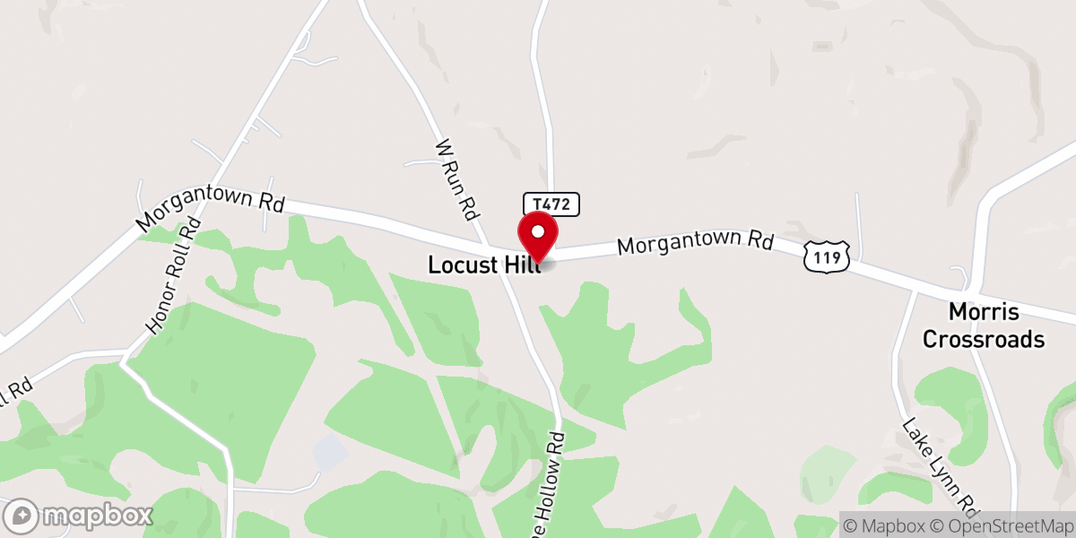 Map showing location of Oak Grove Church of Christ