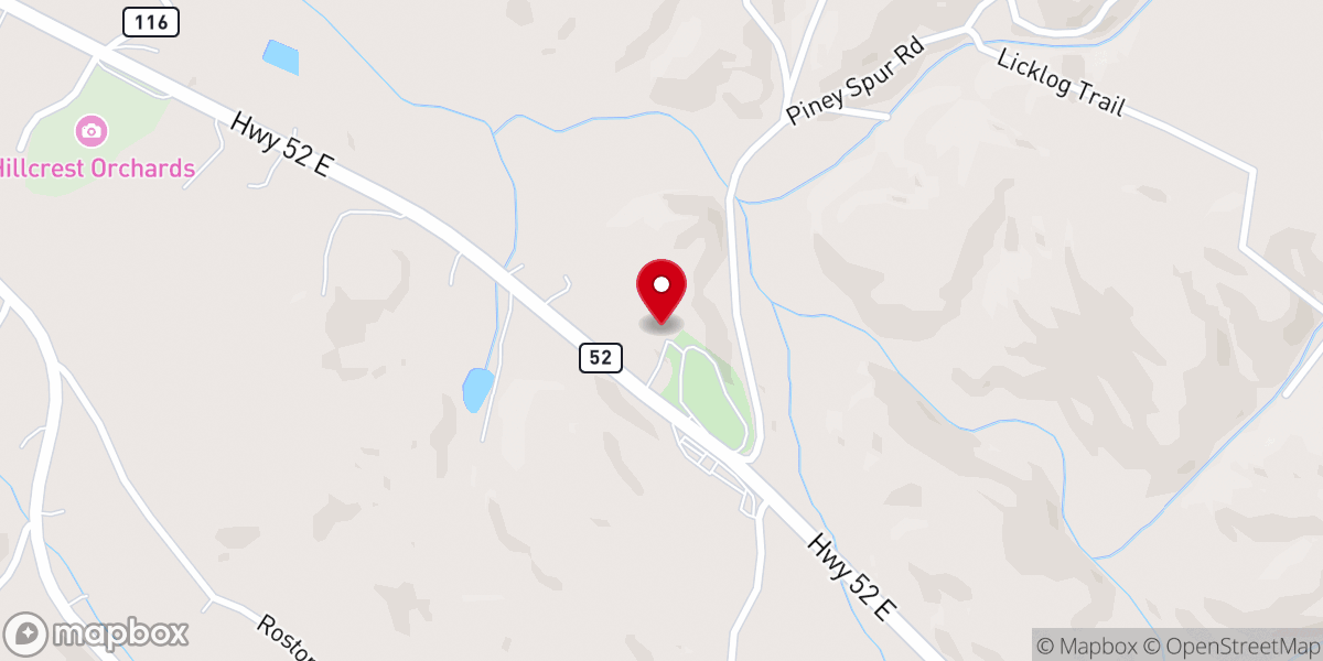 Map showing location of Little Ebenezer Church