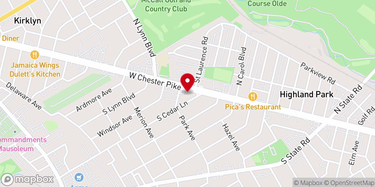 Map showing location of St. George Antiochian Orthodox Church
