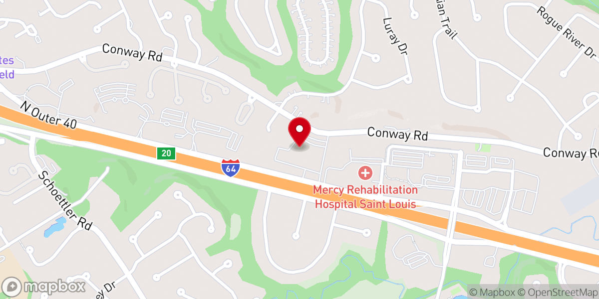 Map showing location of Bonhomme Presbyterian Church