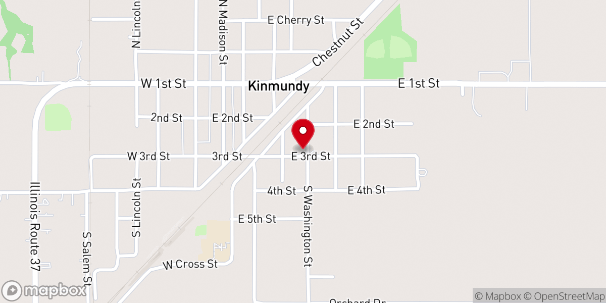 Map showing location of Kinmundy United Methodist Church